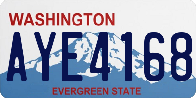 WA license plate AYE4168
