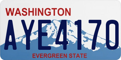 WA license plate AYE4170