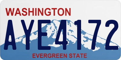 WA license plate AYE4172