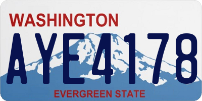 WA license plate AYE4178