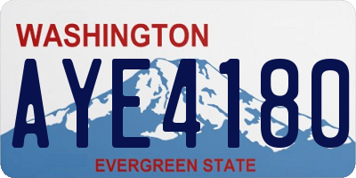 WA license plate AYE4180