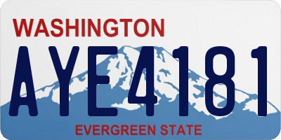WA license plate AYE4181