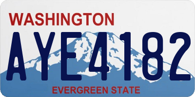 WA license plate AYE4182