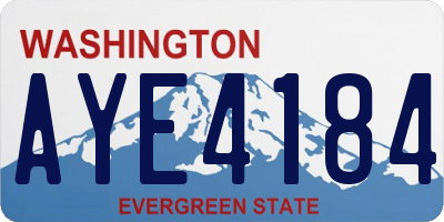 WA license plate AYE4184