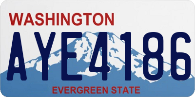 WA license plate AYE4186