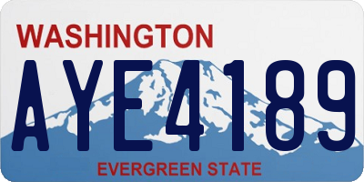 WA license plate AYE4189
