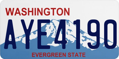 WA license plate AYE4190