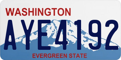 WA license plate AYE4192