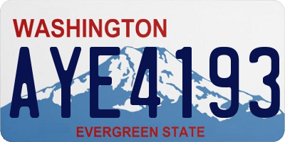WA license plate AYE4193