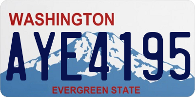 WA license plate AYE4195