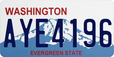 WA license plate AYE4196