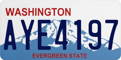 WA license plate AYE4197