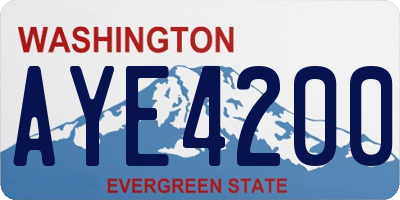 WA license plate AYE4200