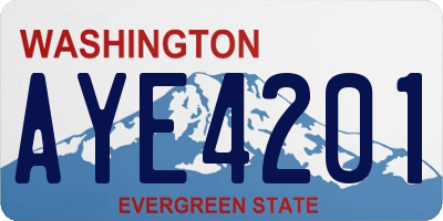 WA license plate AYE4201