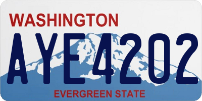 WA license plate AYE4202