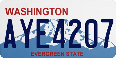 WA license plate AYE4207