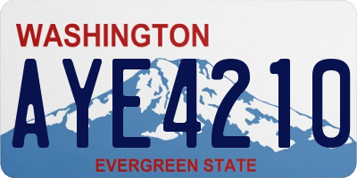 WA license plate AYE4210