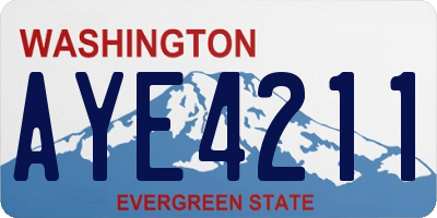 WA license plate AYE4211
