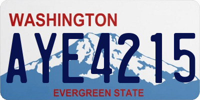 WA license plate AYE4215