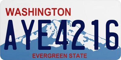 WA license plate AYE4216
