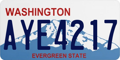WA license plate AYE4217