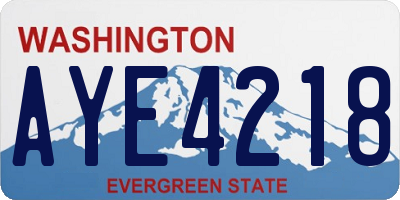 WA license plate AYE4218