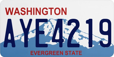WA license plate AYE4219