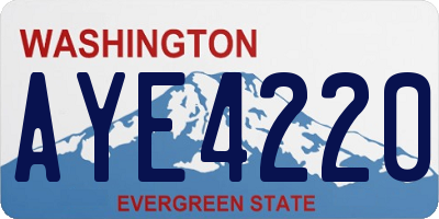 WA license plate AYE4220