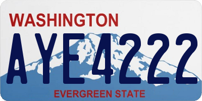 WA license plate AYE4222