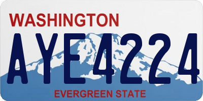 WA license plate AYE4224