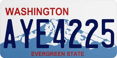 WA license plate AYE4225