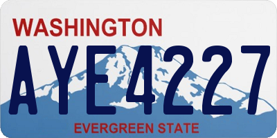 WA license plate AYE4227