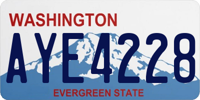 WA license plate AYE4228