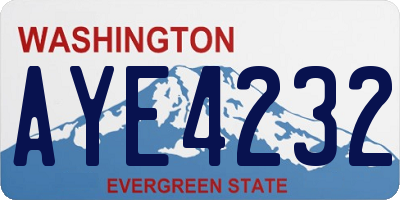 WA license plate AYE4232