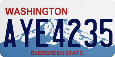 WA license plate AYE4235
