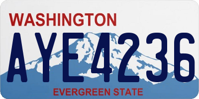 WA license plate AYE4236