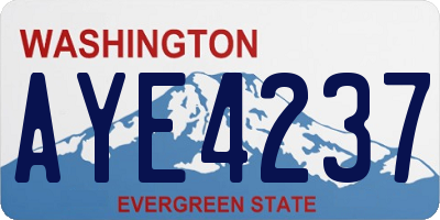 WA license plate AYE4237
