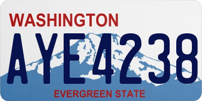 WA license plate AYE4238