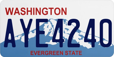 WA license plate AYE4240