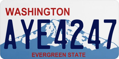 WA license plate AYE4247