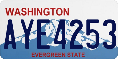 WA license plate AYE4253