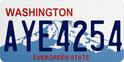 WA license plate AYE4254