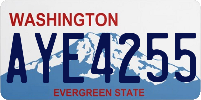 WA license plate AYE4255
