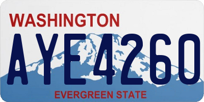 WA license plate AYE4260