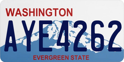 WA license plate AYE4262
