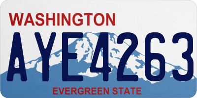 WA license plate AYE4263