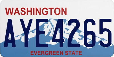 WA license plate AYE4265