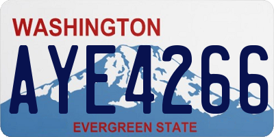 WA license plate AYE4266