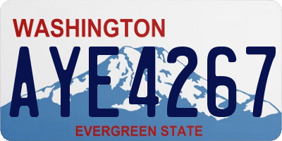 WA license plate AYE4267