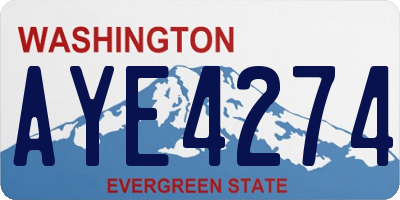 WA license plate AYE4274